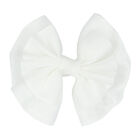 Girls White Tulle Bow Hair Clip, 2, hi-res