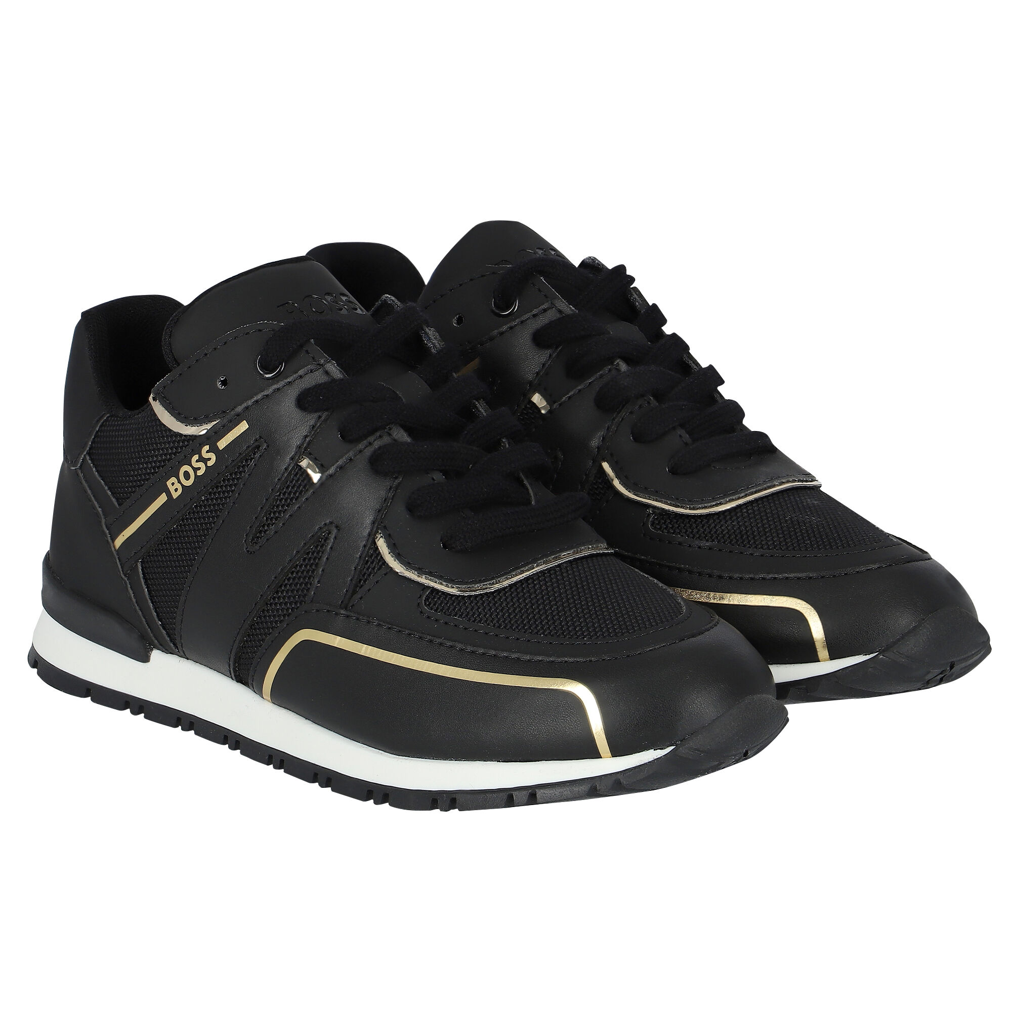 Black and 2024 gold trainers uk