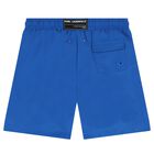 Boys Blue Logo Swim Shorts, 1, hi-res
