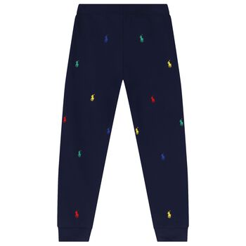Boys Navy Blue Logo Joggers