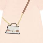 Younger Girls Pink Faux Fur Bag Logo Dress, 1, hi-res