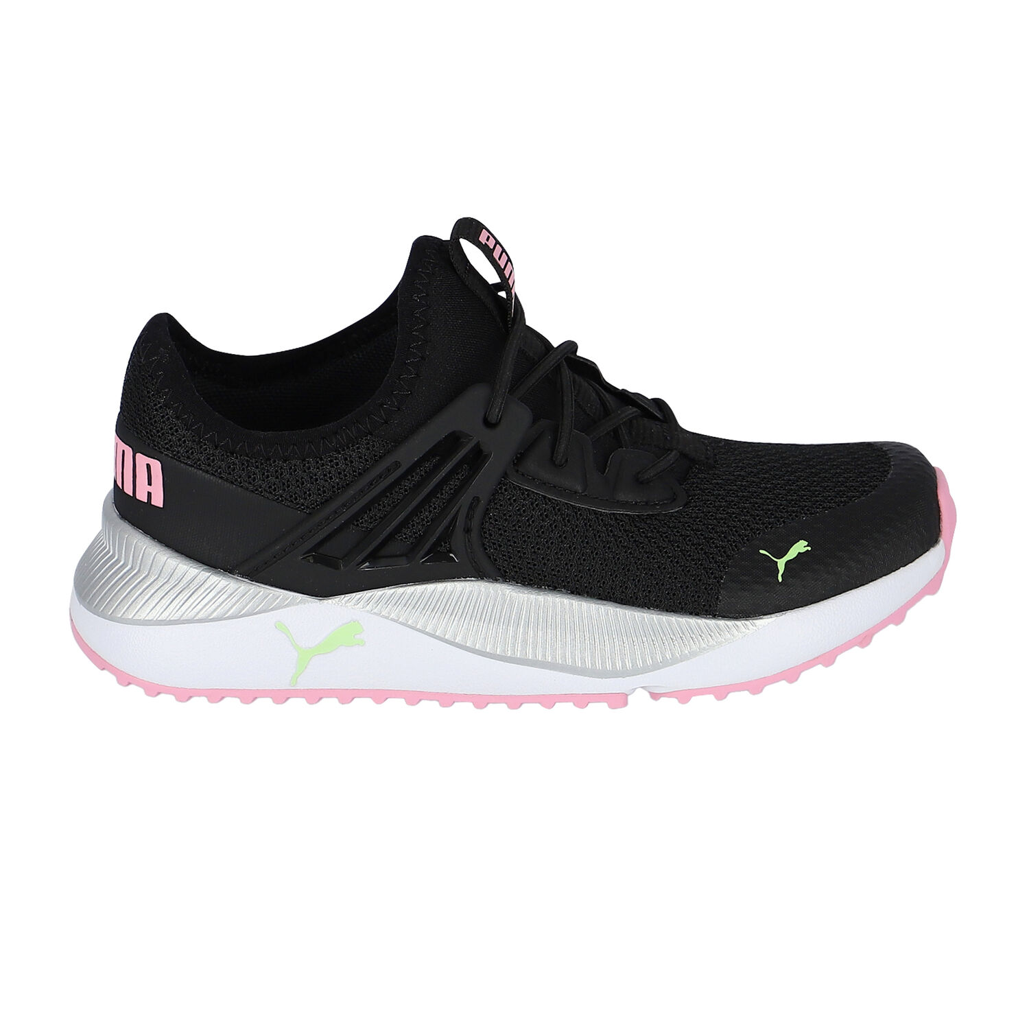 Girls Black & Pink Pacer Future Trainers, 1, hi-res