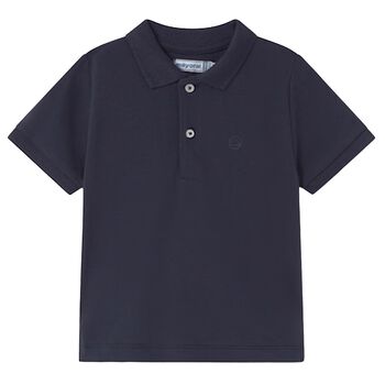 Younger Boys Navy Logo Polo Shirt
