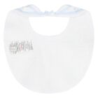 Baby Boys White & Blue Giraffe Bib, 1, hi-res