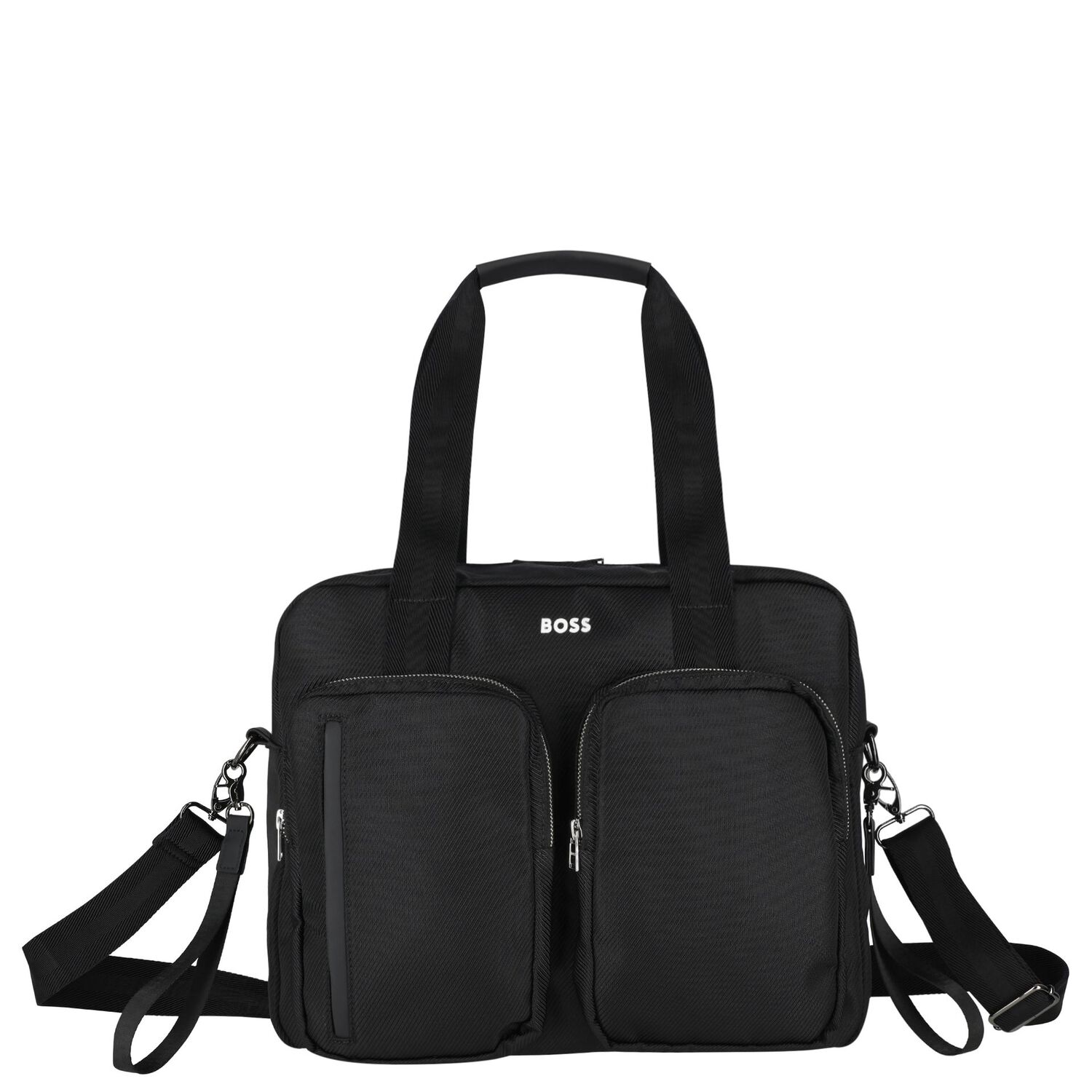 Black Logo Baby Changing Bag, 1, hi-res
