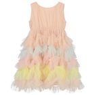 Girls Pink Ruffled Tulle Dress, 1, hi-res