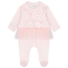 Baby Girls Pink Floral Babygrow, 1, hi-res