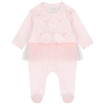 Baby Girls Pink Floral Babygrow