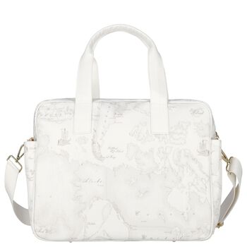 White Geo Map Baby Changing Bag