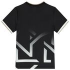Boys Black Logo T-Shirt, 1, hi-res