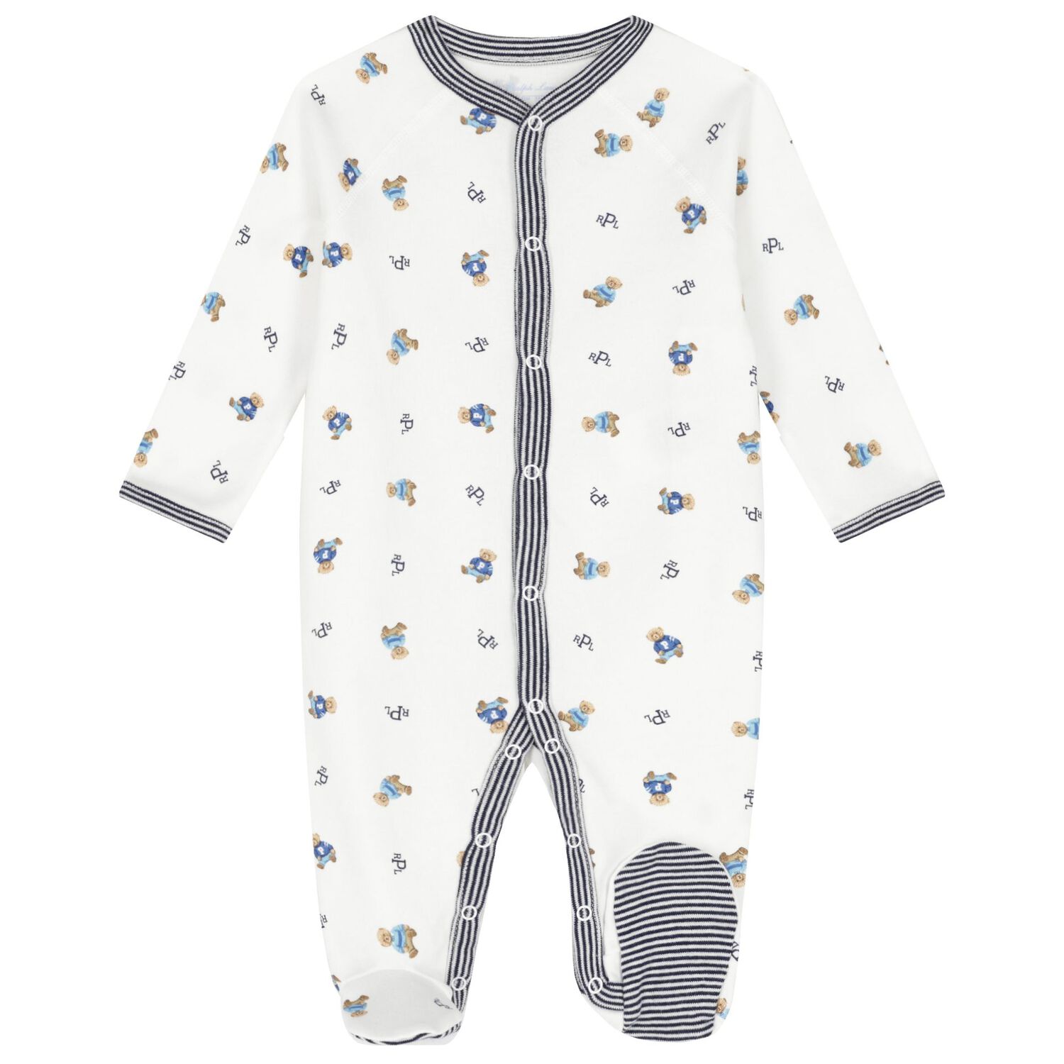 Baby Boys White & Navy Blue Logo Babygrow Gift Set, 1, hi-res