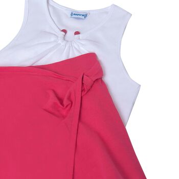 Girls White & Pink Skort Set