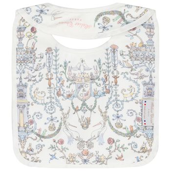 Ivory & Blue Toile de Jouy Baby Bib