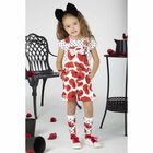 Girls Red & White Poppy Dungaree Set, 1, hi-res