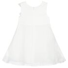 Younger Girls White Satin Dress Set, 1, hi-res