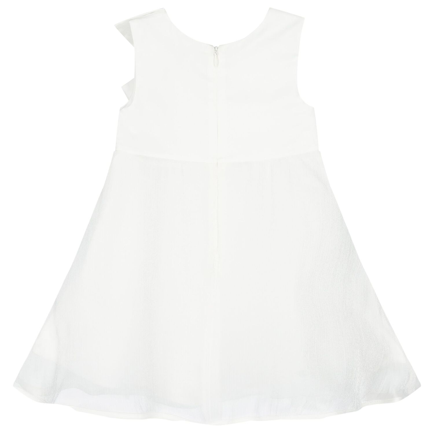 Younger Girls White Satin Dress Set, 1, hi-res image number null