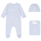 Baby Boys Blue Logo Babygrow Gift Set, 1, hi-res
