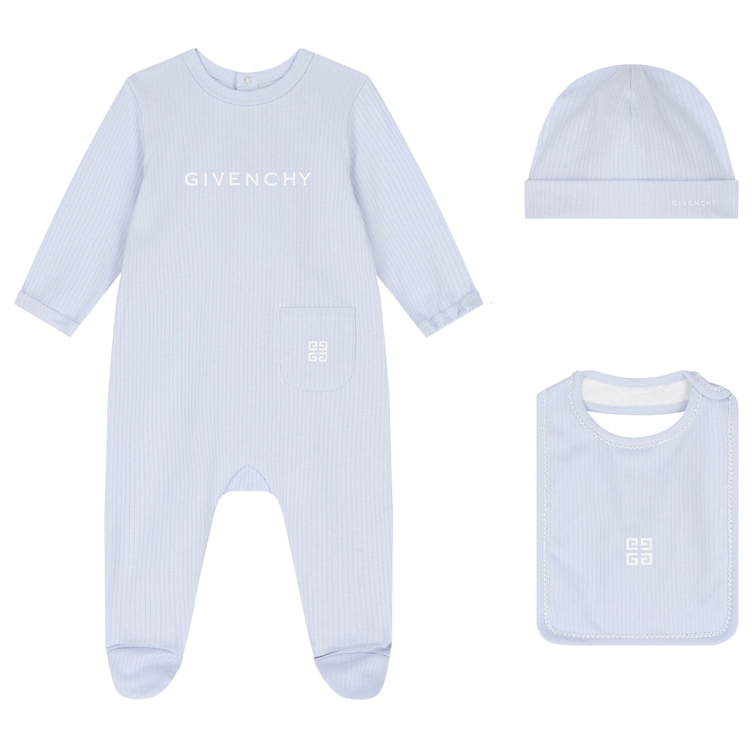 Baby Boys Blue Logo Babygrow Gift Set, 1, hi-res