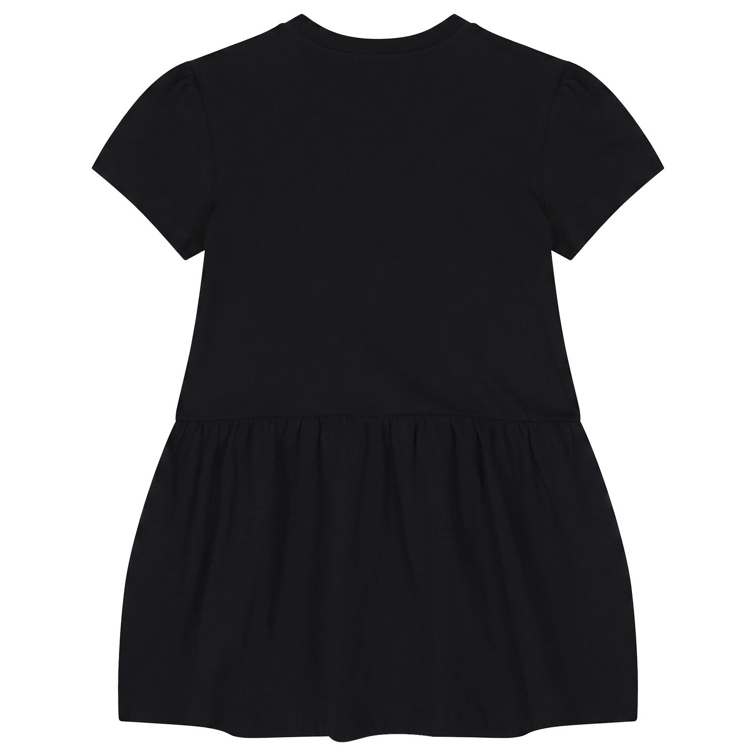 Girls Black Teddy Bear Logo Dress, 4, hi-res