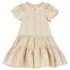 Girls Gold Ruffled Dress, 1, hi-res