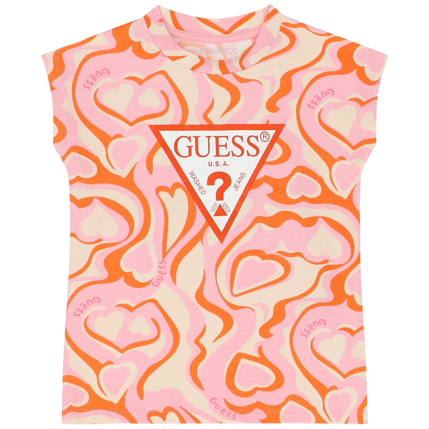Girls Ivory, Pink & Orange Logo T-Shirt, 1, hi-res