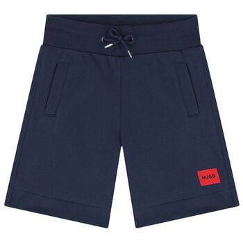 Boys Navy Blue Logo Shorts
