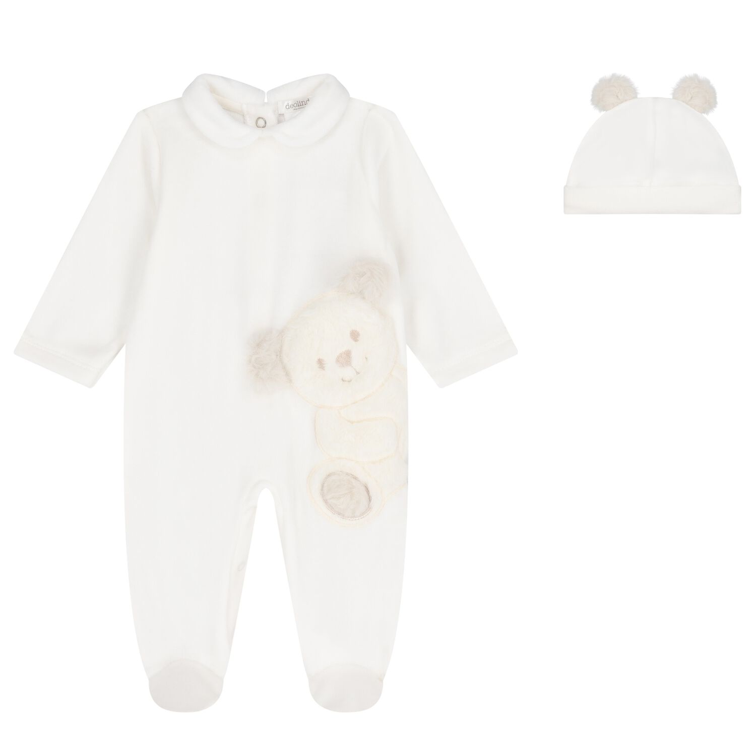 Ivory Teddy Bear Babygrow Gift Set, 1, hi-res