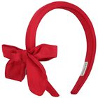 Girls Red Bow Headband, 1, hi-res