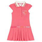 Girls Pink Polo Logo Dress, 1, hi-res