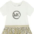 Younger Girls White Sequin Dress Set, 1, hi-res