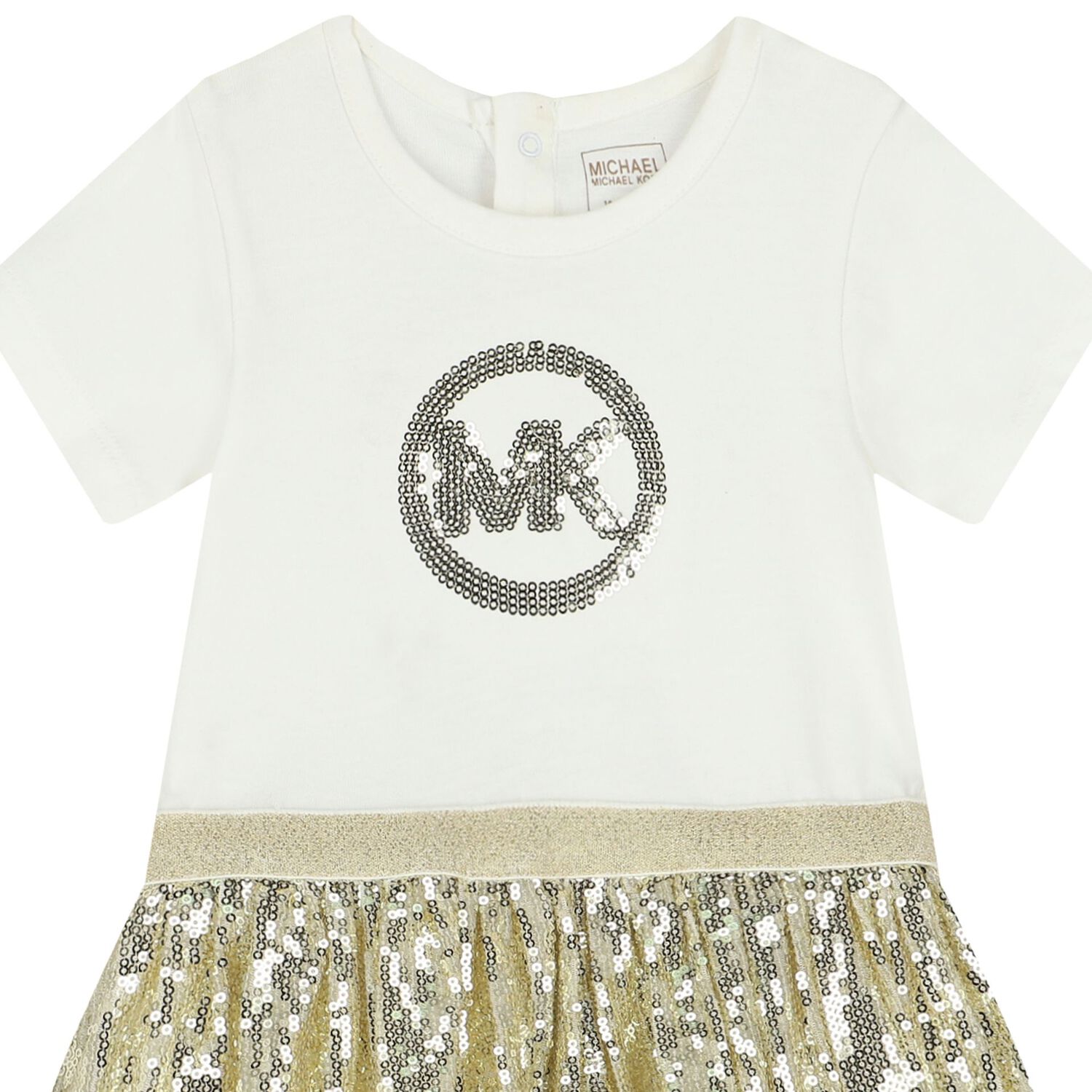 Younger Girls White Sequin Dress Set, 1, hi-res
