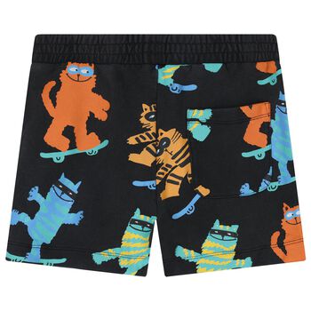 Boys Black Cat Shorts