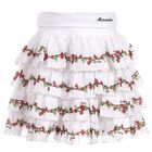 Girls White Cherry Print Skirt, 1, hi-res