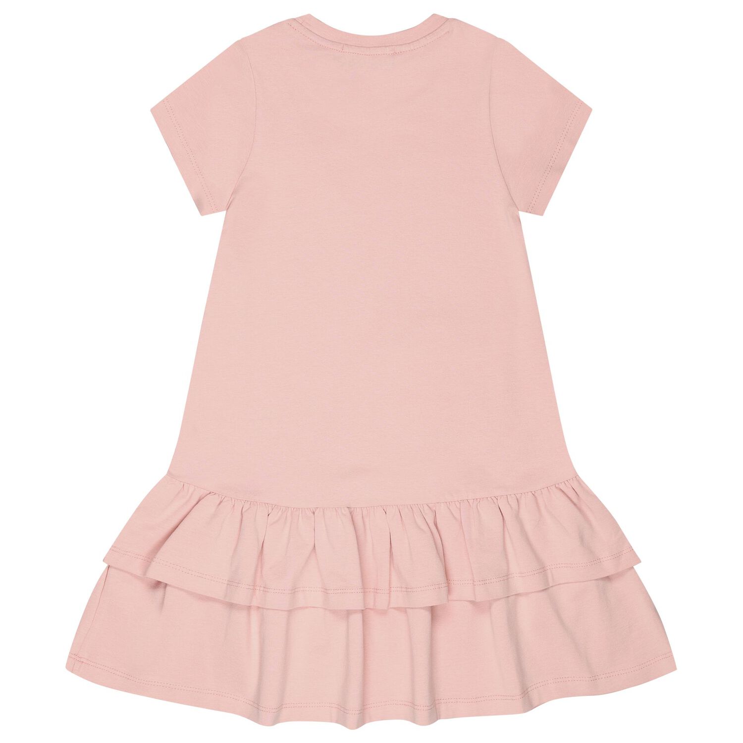 Girls Pink Faux Fur Bag Logo Dress, 3, hi-res