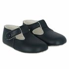 Baby Navy Leather Pre Walker Shoes, 2, hi-res