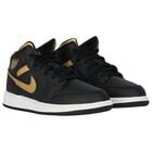 Black, White & Gold Air Jordan 1 Mid Trainers, 2, hi-res
