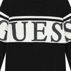 Girls Black Logo Knitted Sweatshirt Dress, 1, hi-res