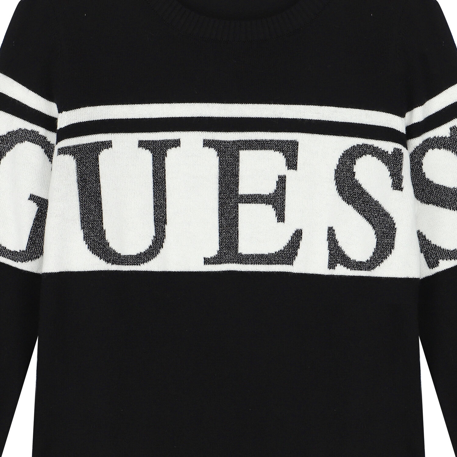 Girls Black Logo Knitted Sweatshirt Dress, 1, hi-res image number null
