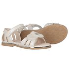 Girls White Flower Sandals, 1, hi-res