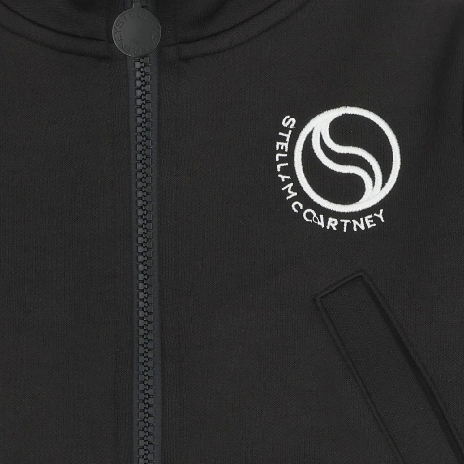 Girls Black Logo Zip Up Top, 1, hi-res