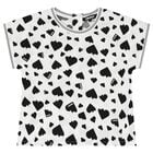 Girls White & Black Heart Blouse, 1, hi-res