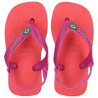 Younger Girls Pink Logo Flip Flops, 6, hi-res