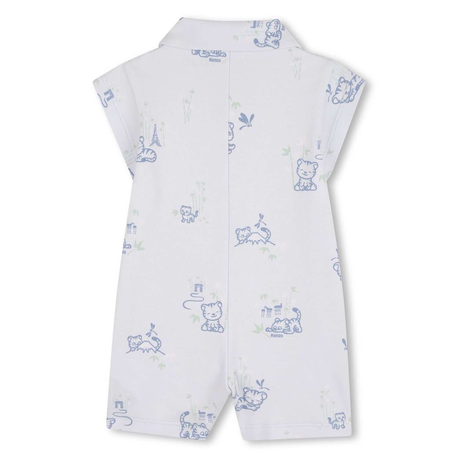 Baby Boys Blue Tiger Romper, 1, hi-res