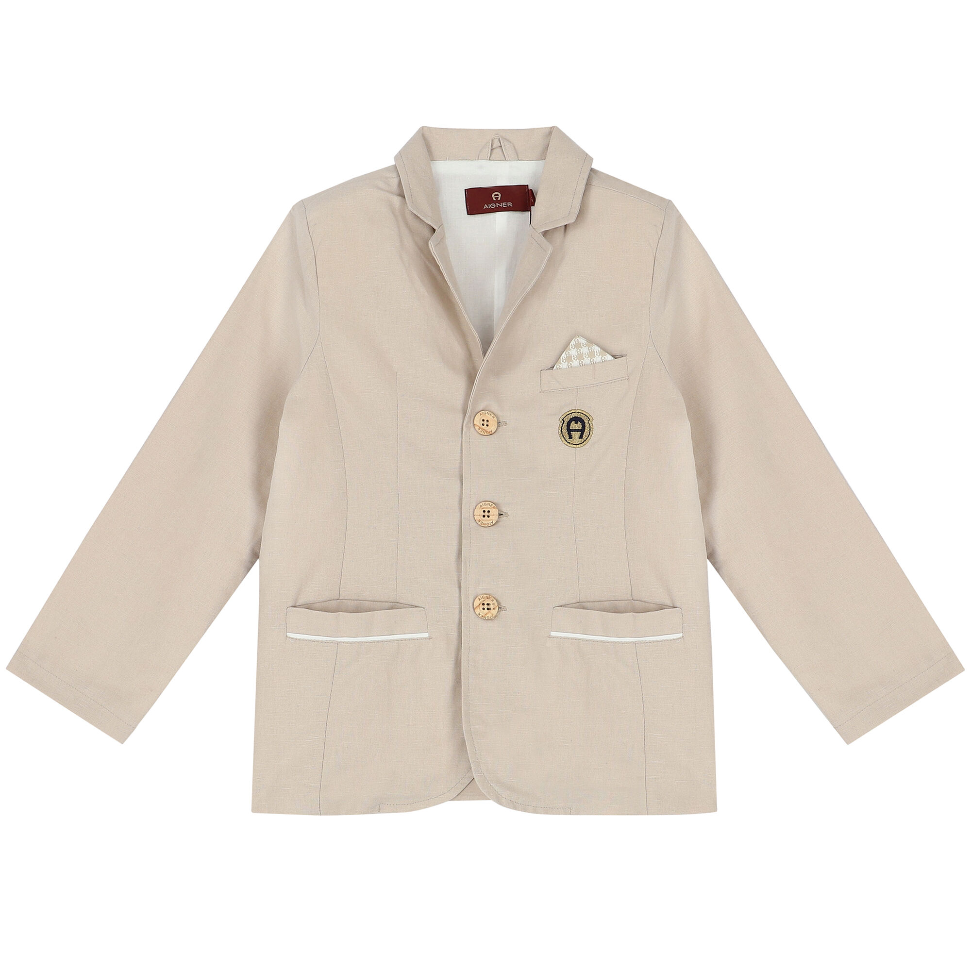 Aigner Boys Beige Logo Blazer Junior Couture UK