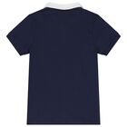 Boys Navy & White Logo  Polo Shirt, 1, hi-res
