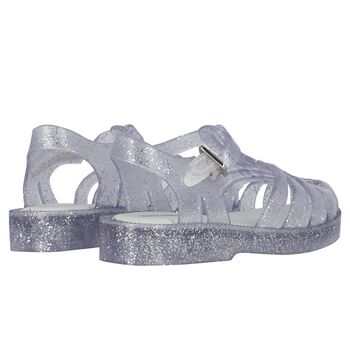 Younger Girls Silver Glitter Jelly Shoes