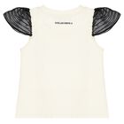 Girls Ivory Logo Top, 1, hi-res