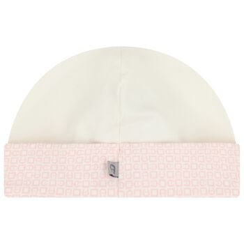 Baby Girls Ivory & Pink Logo Hat