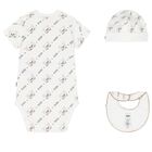 White Red Panda Logo Baby Bodysuit Gift Set, 1, hi-res