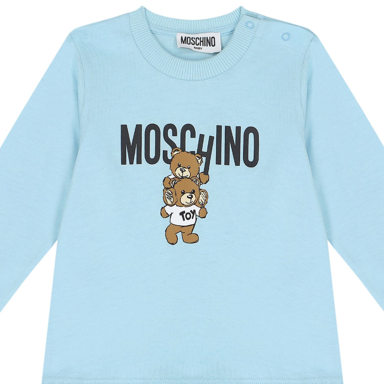 Blue Teddy Bear Logo Long Sleeve Top, 3, hi-res